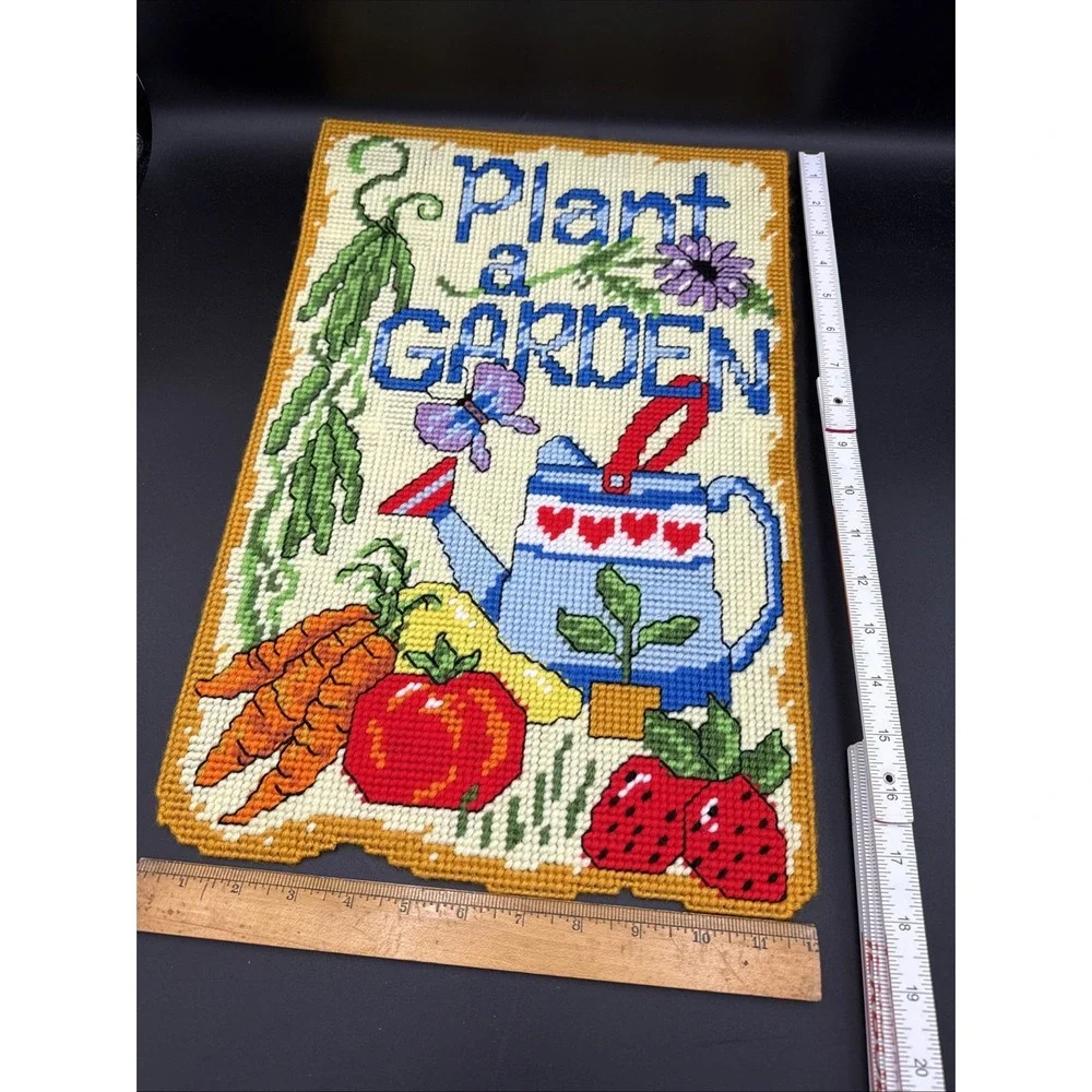 Plastic Canvas May Wall Decor Completed Spring Garden 12 X 18